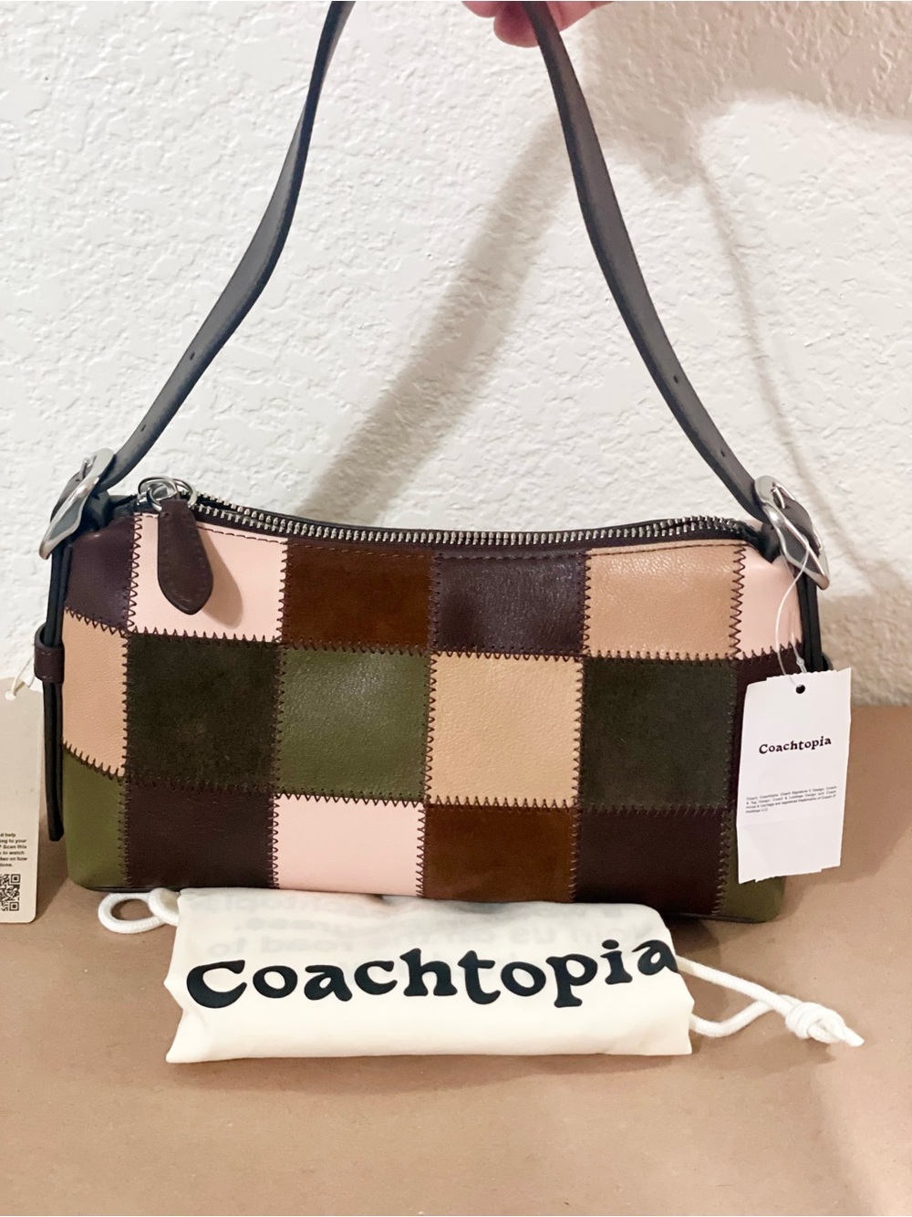 NWT Coach Coachtopia Alter/Ego Small Slouchy Shoulder Bag in Maple/Olive CFG00 - Picture 4 of 8